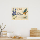 Juli Vrijheid Inspirerende Kolibrie  Poster (Keuken)