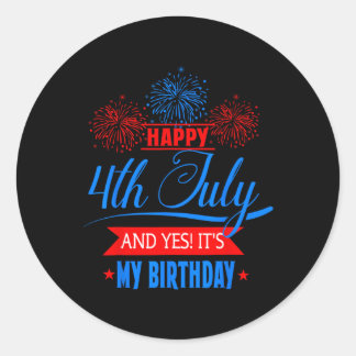 Juli Vuurwerk Verjaardag USA American Patriotic Ronde Sticker