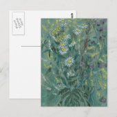 Juli Wildbloemen, zomerbloemen Grauwe kunst Briefkaart (Voorkant / Achterkant)