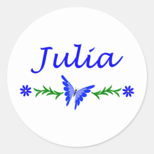 Julia (blauwe vlinder) ronde sticker