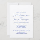 Julia Blue Traditionele Elegante Bruiloft Kaart (Voorkant)