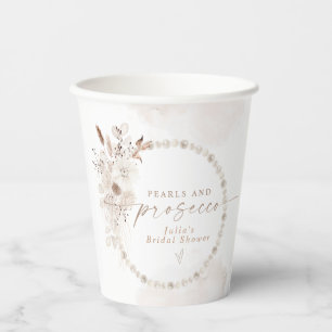 JULIA Boho Bloem Pearls & Prosecco Bruidsdiner Papieren Bekers