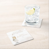 JULIA Boho Bloem Pearls & Prosecco Bruidsfeest Kartonnen Onderzetters (Insitu)
