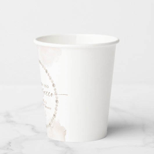 JULIA Boho Bloemrijke Parels & Prosecco Bruidsfees Papieren Bekers (Links)