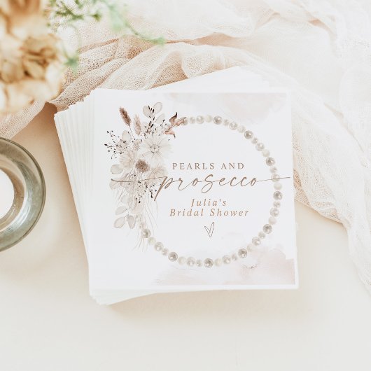 JULIA Boho Bloemrijke Parels & Prosecco Bruidsmeis Servet