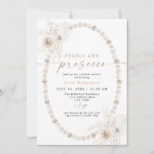 JULIA Boho Floral Pearls & Prosecco Vrijgezellenfe Kaart (Voorkant)