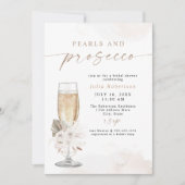 JULIA Boho Floral Pearls & Prosecco Vrijgezellenfe Kaart (Voorkant)