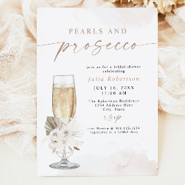 JULIA Boho Floral Pearls & Prosecco Vrijgezellenfe Kaart
