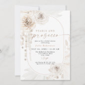 JULIA Boho Floral Pearls & Prosecco Vrijgezellenfe Kaart (Voorkant)