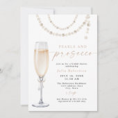 JULIA Boho Floral Pearls & Prosecco Vrijgezellenfe Kaart (Voorkant)