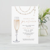 JULIA Boho Floral Pearls & Prosecco Vrijgezellenfe Kaart (Staand voorkant)