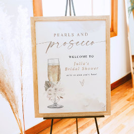 JULIA Boho Floral Pearls & Prosecco Vrijgezellenfe Poster
