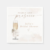JULIA Boho Floral Pearls & Prosecco Vrijgezellenfe Servet (Voorkant)