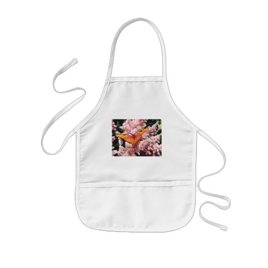 Julia Butterfly op roze bloemen Kinder Schort (Voorkant)