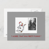 Julia Chicken en Sigmund Freud Face Off Briefkaart (Voorkant / Achterkant)