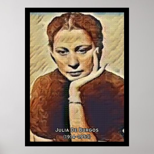 Julia De Burgos Vintage Poster (Voorkant)