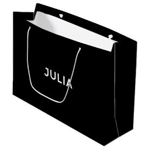 Julia Elegant Gift Bag in zwart-wit Groot Cadeauzakje