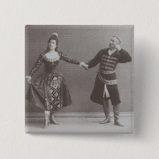 Julia en Felix Kschessinsky in de mazu Vierkante Button 5,1 Cm (Voorkant)
