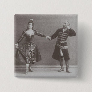 Julia en Felix Kschessinsky in de mazu Vierkante Button 5,1 Cm
