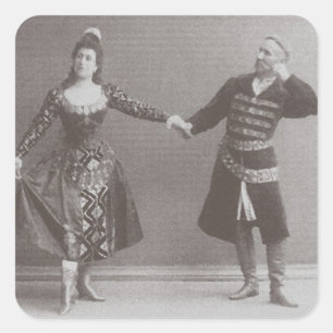 Julia en Felix Kschessinsky in de mazu Vierkante Sticker