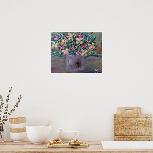 Julia Fine Art Floral Painting Poster (Keuken)