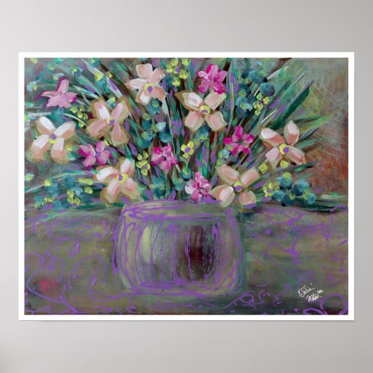 Julia Fine Art Floral Painting Poster (Voorkant)