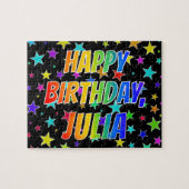 "JULIA" First Name, Fun "HAPPY BIRTHDAY" Legpuzzel (Horizontaal)