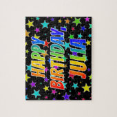 "JULIA" First Name, Fun "HAPPY BIRTHDAY" Legpuzzel (Verticaal)