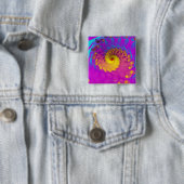 Julia Fractal 2 Vierkante Button 5,1 Cm (In situ)