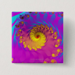 Julia Fractal 2 Vierkante Button 5,1 Cm