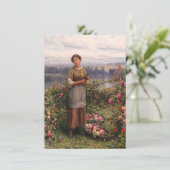 Julia Gathering Rozen (Beauful Girl en Flowers) Kaart (Staand voorkant)