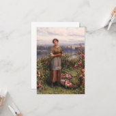 Julia Gathering Rozen (Beauful Girl en Flowers) Kaart (Voorkant / Achterkant in situ)