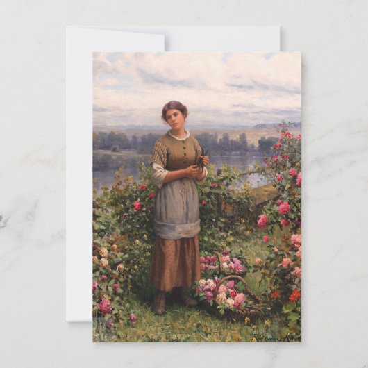 Julia Gathering Rozen (Beauful Girl en Flowers) Kaart (Voorkant)