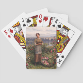 Julia Gathering Rozen (Beauful Girl en Flowers) Pokerkaarten