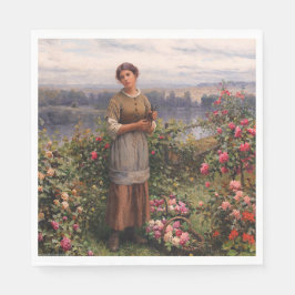 Julia Gathering Rozen (Beauful Girl en Flowers) Servet