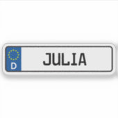 Julia German Car License Bord Sticker (Voorkant)