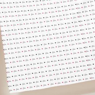 Julia herhalende aangepaste naam met zwarte rode h fleece deken