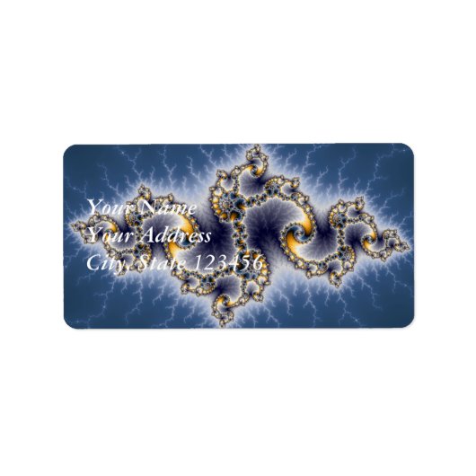 Julia in Blue - Fractal Art Etiket (Voorkant)