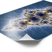 Julia in Blue - Fractal Art Foto Afdruk (Hoek)