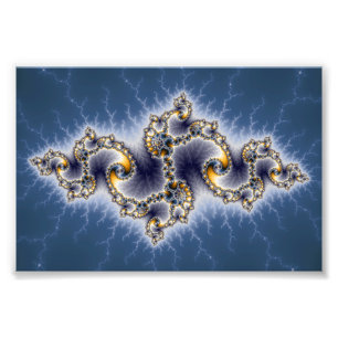 Julia in Blue - Fractal Art Foto Afdruk