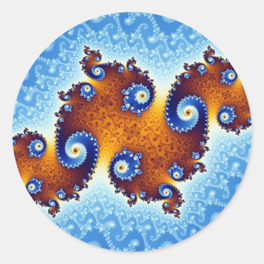 Julia Island Mandelbrot Set Ronde Sticker (Voorkant)
