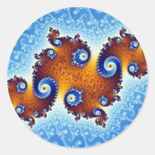 Julia Island Mandelbrot Set Ronde Sticker