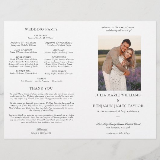 Julia katholieke bruiloft-ceremonie met massaprogr (Voorkant)