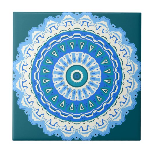 Julia Mandala Blue Tegeltje (Voorkant)