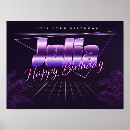 Julia Name Vorname retro Poster Geburtstag (Voorkant)
