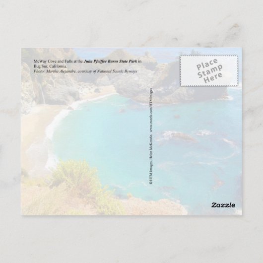 Julia Pfeiffer Burns State Park, Californië Briefkaart (Achterkant)