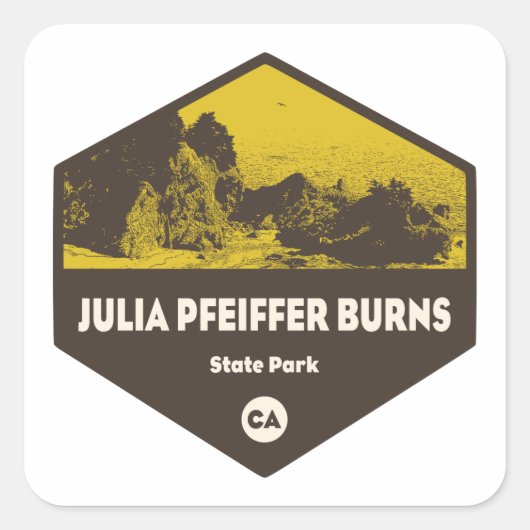 Julia Pfeiffer Burns State Park Californië Vierkante Sticker (Voorkant)
