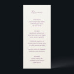 Julia Plum Traditionele Elegante Bruiloft Menu<br><div class="desc">Klassieke stijl bruiloft menu met een eenvoudig ontwerp met uw monogram en de titel in een elegante kalligrafie.</div>