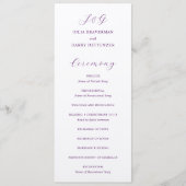 Julia Plum Traditionele Elegante Bruiloft Programmakaart (Voorkant)