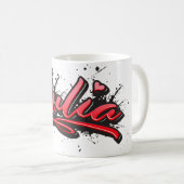 Julia red Heart Graffiti Tasse Kaffeetasse Koffiemok (Voorkant rechts)